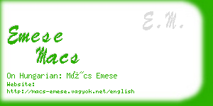 emese macs business card